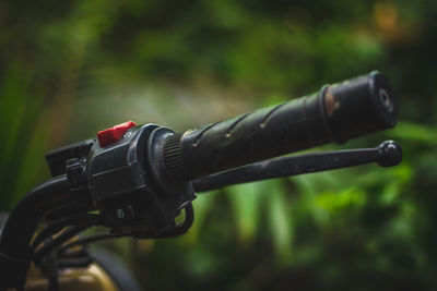 Close-up of bicycle on road