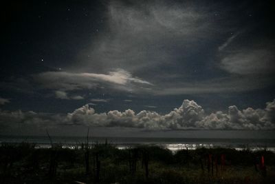Scenic view of landscape against cloudy sky