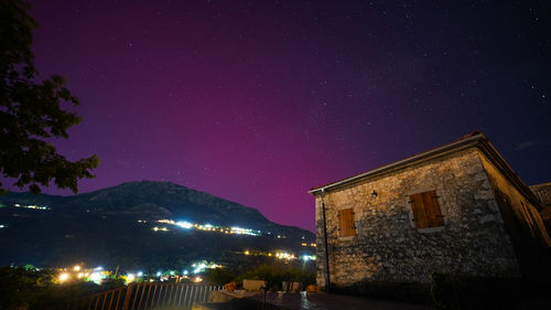 Northern lights sighting in europe during geomagnetic storm. aurora borealis in montenegro.