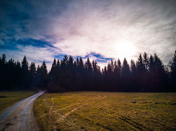 Scenic view of land against sky