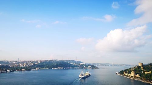 Panoramic view of city buildings against sky