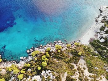 High angle view of sea shore