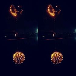 Firework display at night