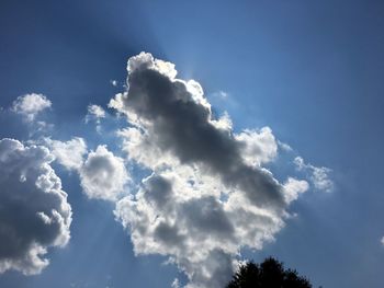 Low angle view of clouds in blue sky