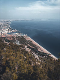 High angle view of sea against sky