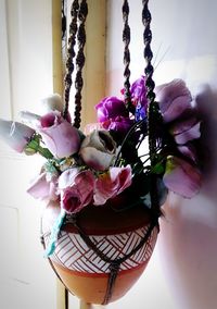 Close-up of pink orchid at home