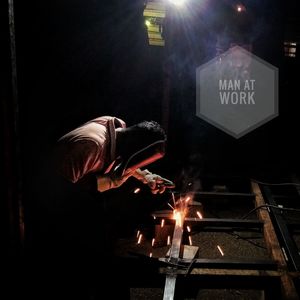 Man working at night