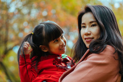 Portrait of mother and daughter