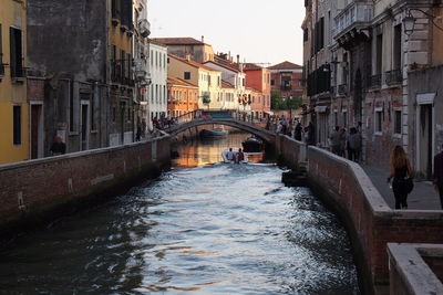 View of canal in city