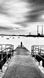 View of jetty in sea