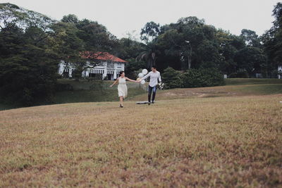 Man playing soccer on field