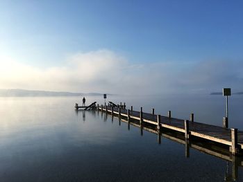 Pier on calm sea