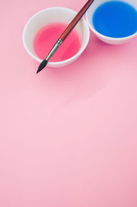 High angle view of coffee cup on table