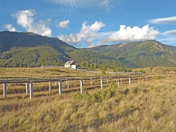 Scenic view of mountains against sky