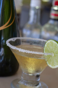 Close-up of drink in glass on table