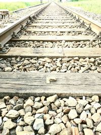 High angle view of railroad tracks