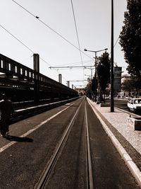 Railroad station platform against sky