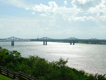 High angle view of bridge over river