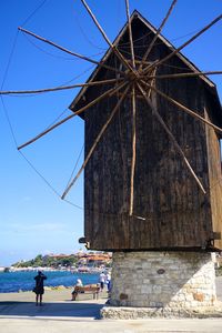Traditional windmill at river side