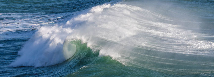 High angle view of waves in sea