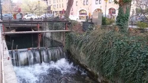 Scenic view of waterfall