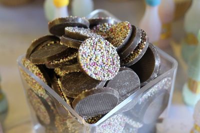 Close-up of dessert on table