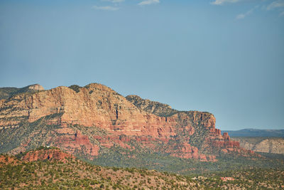 Rock formations on landscape against clear sky