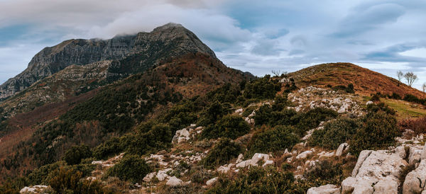 Scenic view of mountains against sky