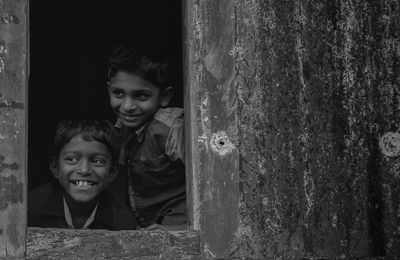 Portrait of smiling boys