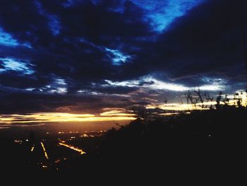 Scenic view of cloudy sky at sunset