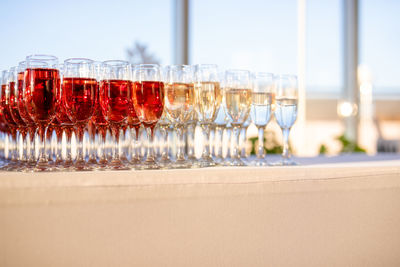 Close-up of wine glass on table