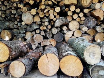 Full frame shot of logs