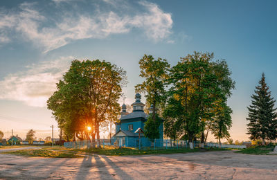 Low angle view of church against sky