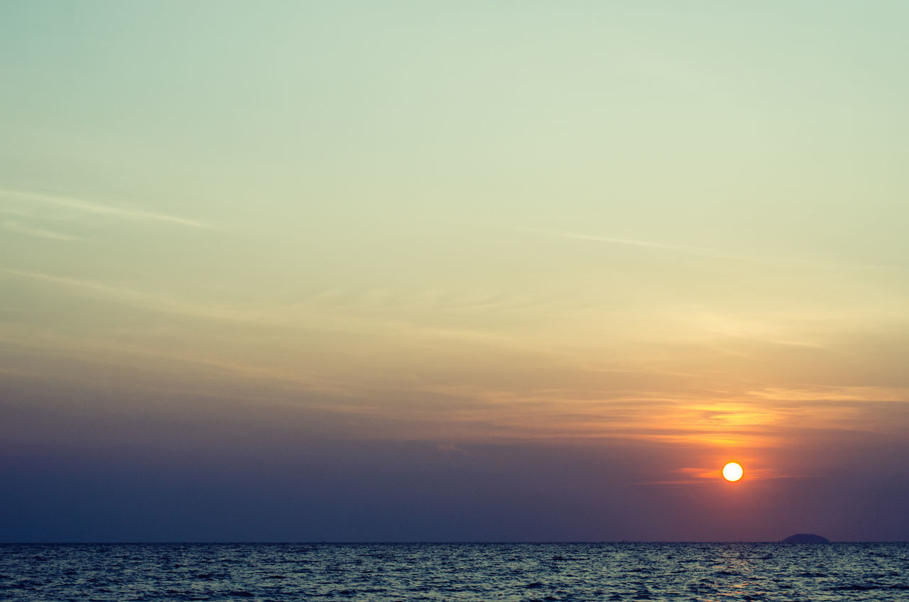 SCENIC VIEW OF SEA DURING SUNSET