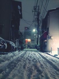 View of snow covered street