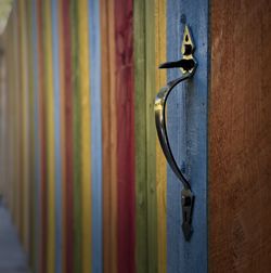 Close-up of metal door