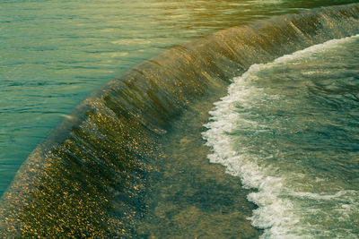 High angle view of river