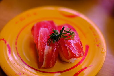 Close-up of flower in plate