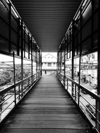 Narrow corridor in modern building