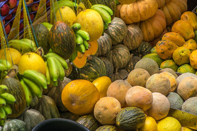 Fruits and vegetables for sale in market