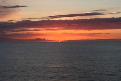 Scenic view of sea at sunset