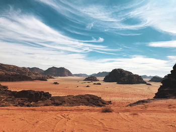 Scenic view of desert against sky