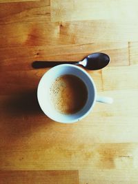 High angle view of coffee on table