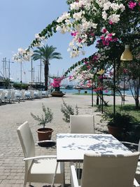 Chairs and table at restaurant