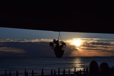 Scenic view of sunset over sea