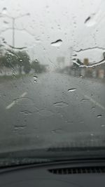 Close-up of water drops on glass