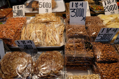 Close-up of food for sale in market