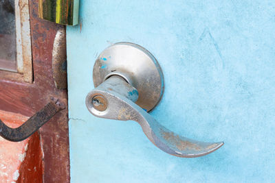 Close-up of old metal door