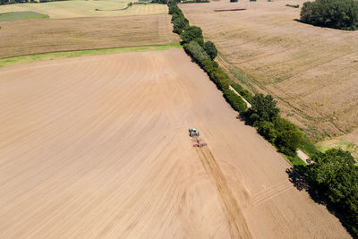 High angle view of agricultural field