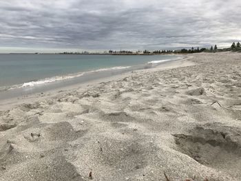 Scenic view of beach against sky